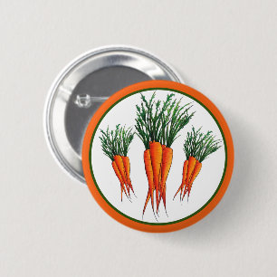 Bunch of Carrots Orange Vegetable Veggie Garden 6 Cm Round Badge