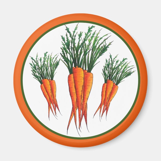 Bunch of Carrots Orange Vegetable Veggie Garden Magnet (Front)