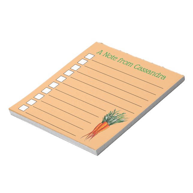 Bunch of Carrots Orange Vegetable Veggie Garden Notepad (Rotated)
