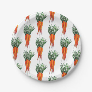 Bunch of Carrots Orange Vegetable Veggie Garden Paper Plate