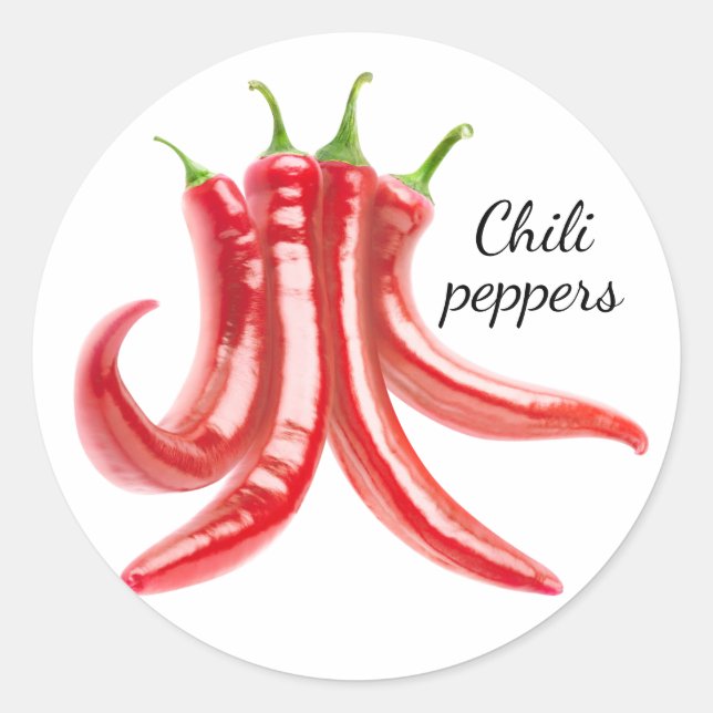 Bunch of chilli peppers classic round sticker (Front)