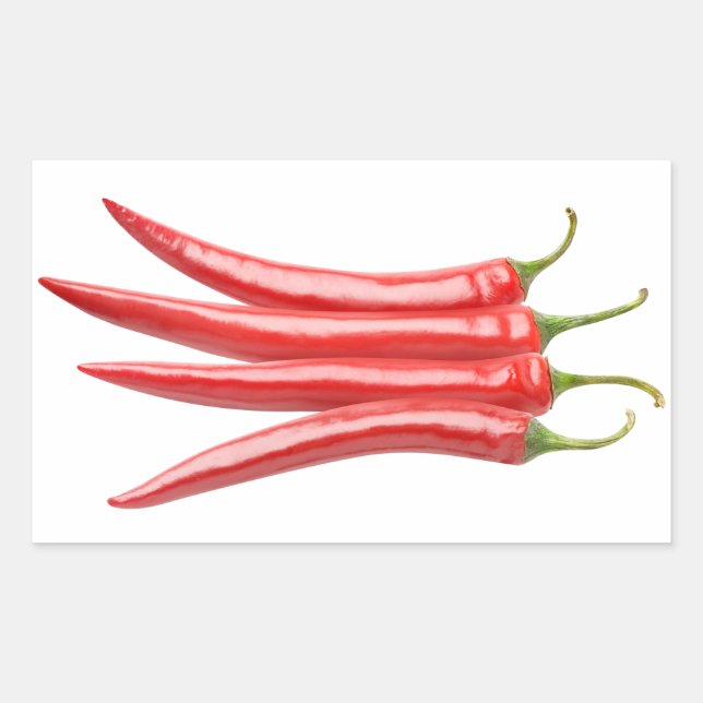 Bunch of chilli peppers rectangular sticker (Front)