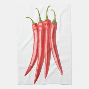Bunch of chilli peppers tea towel