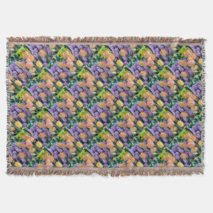 Bunch of colourful tulips throw blanket