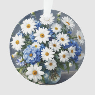 Bunch of Flowers Elegant Daisies Watercolor Ornament
