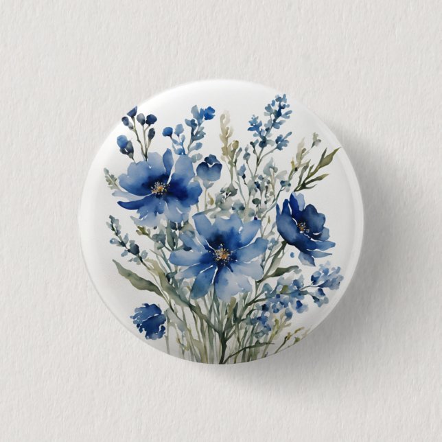 Bunch of Flowers Elegant Watercolor 3 Cm Round Badge (Front)