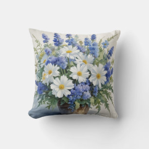 Bunch of Flowers Elegant Watercolor Cushion