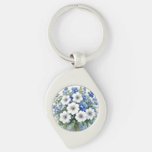 Bunch of Flowers Elegant Watercolor Key Ring