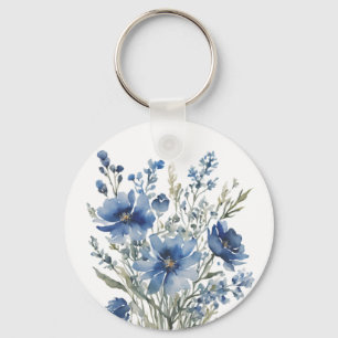 Bunch of Flowers Elegant Watercolor Key Ring