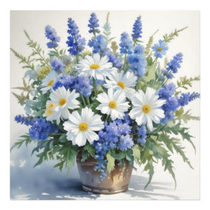 Bunch of Flowers Elegant Watercolor Photo Print