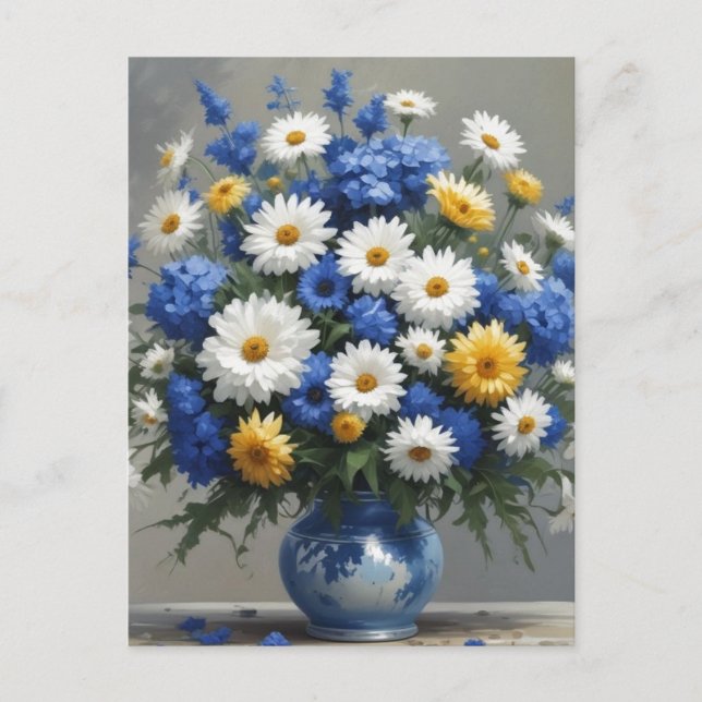 Bunch of Flowers Elegant Watercolor Postcard (Front)