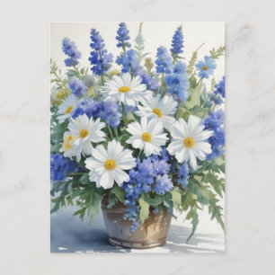 Bunch of Flowers Elegant Watercolor Postcard