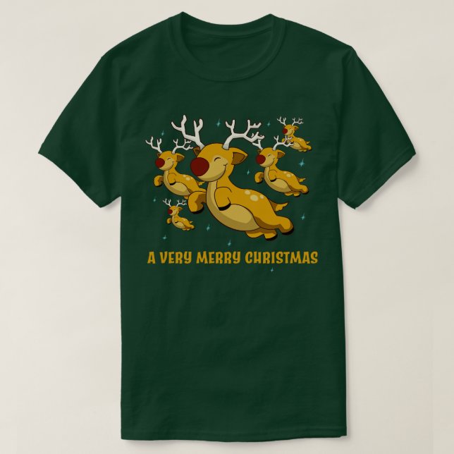 Bunch of Flying Reindeers T-Shirt (Design Front)