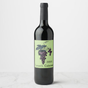 Bunch of Grapes Design Wine Label