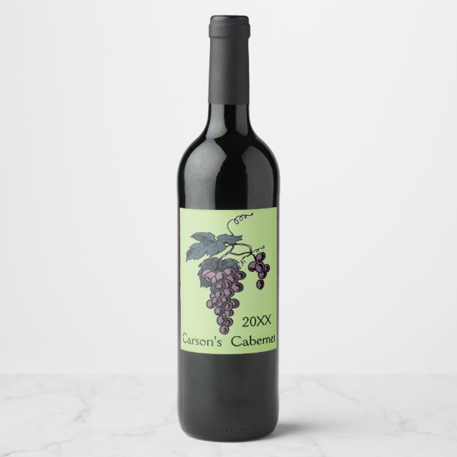 Bunch of Grapes Design Wine Label (Front)