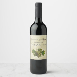 Bunch of Green Grapes Distressed Tea Stained #2 BG Wine Label