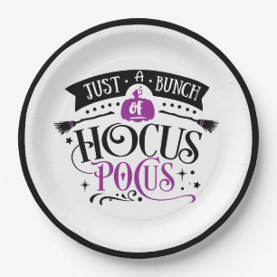 Bunch of Hocus Pocus Halloween Typography Paper Plate
