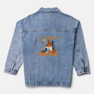 Bunch of Hocus Pocus Pumpkin Gnome Bats Scary Cat Denim Jacket