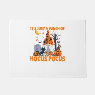 Bunch of Hocus Pocus Pumpkin Gnome Bats Scary Cat Doormat