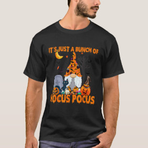 Bunch Of Hocus Pocus Pumpkin Gnome Bats Scary Cat T-Shirt