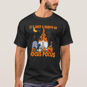 Bunch Of Hocus Pocus Pumpkin Gnome Bats Scary Cat T-Shirt