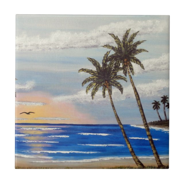 Bunch Of Palms Ceramic Tile (Front)