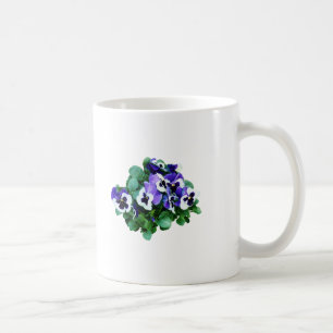 Bunch of Purple and White Pansies Coffee Mug