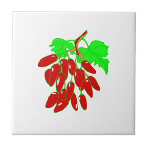 Bunch of red peppers ceramic tile