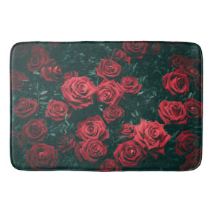 Bunch of red roses bath mat
