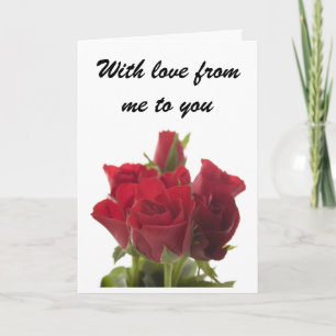 Bunch of red roses - With love from me to you Holiday Card