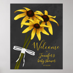bunch of wildflowers Black Eyed Susan baby shower Poster
