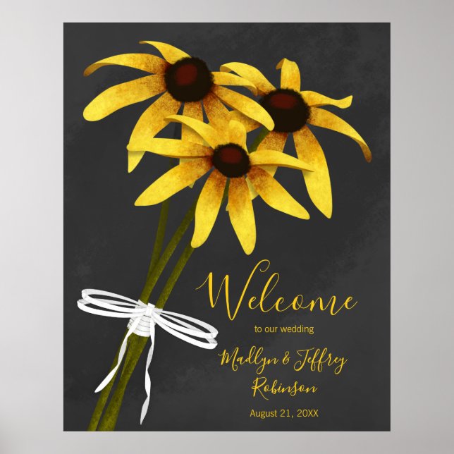 bunch of wildflowers Black Eyed Susan wedding Poster (Front)