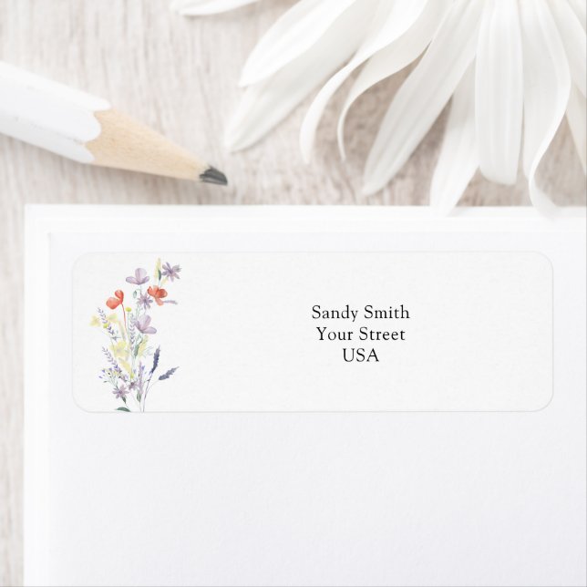 Bunch of wildflowers return address label (Insitu)