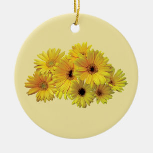 Bunch Of Yellow Daisies Ceramic Ornament