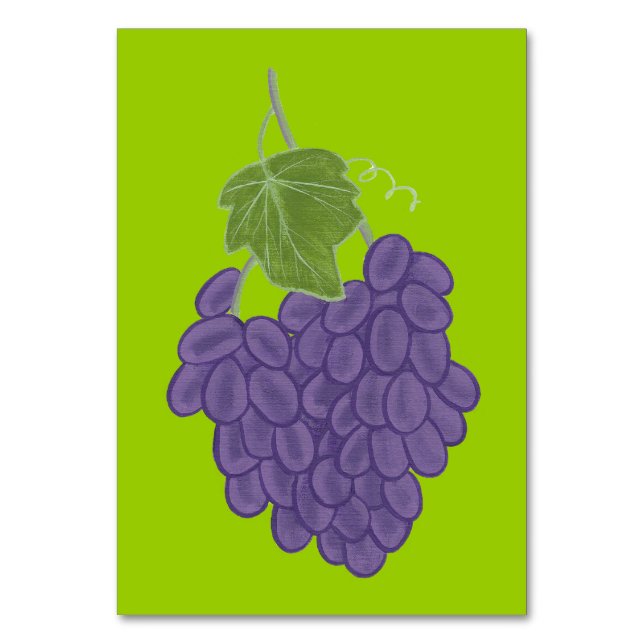Bunch Purple Grapes Reading Flashcards for adults Table Number (Front)