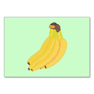 Bunch Yellow Bananas Reading Flashcards for adults Table Number