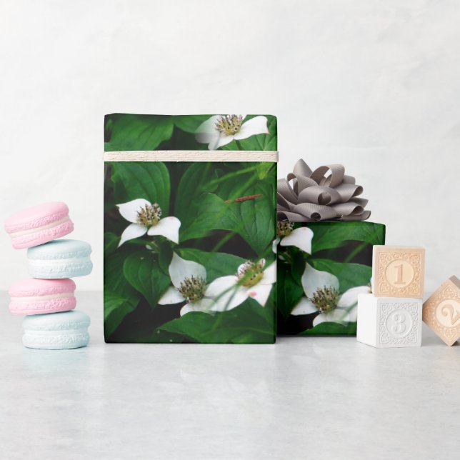 Bunchberry Wildflower Design Wrapping Paper (Baby Shower)
