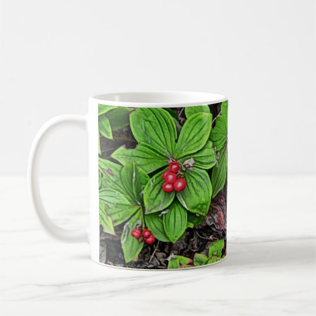 Bunchberry With Berries Coffee Mug (Left)