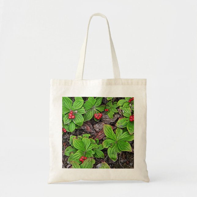 Bunchberry With Berries Tote Bag (Front)