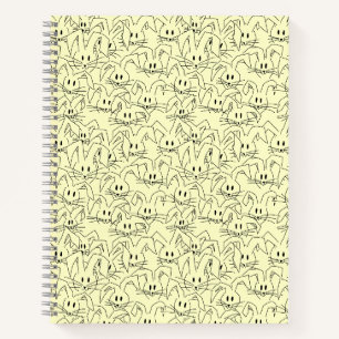 Bunches of Bunnies on yellow - seamless pattern. Notebook