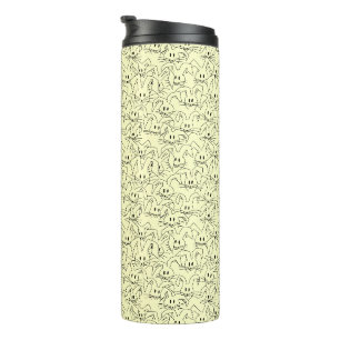 Bunches of Bunnies on yellow - seamless pattern. Thermal Tumbler