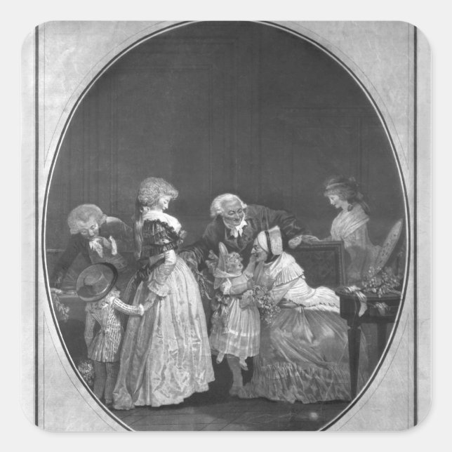 Bunches of flowers or celebrating grandmother square sticker (Front)