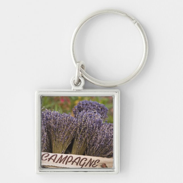 Bunches of lavender for sale, Vence, Provence, Key Ring (Front)