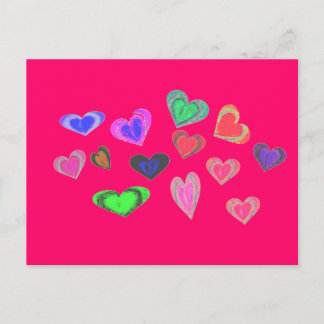 bunches of little hearts postcard