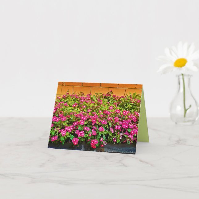 Bunches of Pink Flowers - Blank Card (Small Plant)