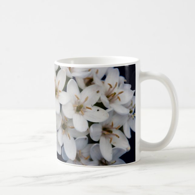 Bunches of white flowers coffee mug (Right)