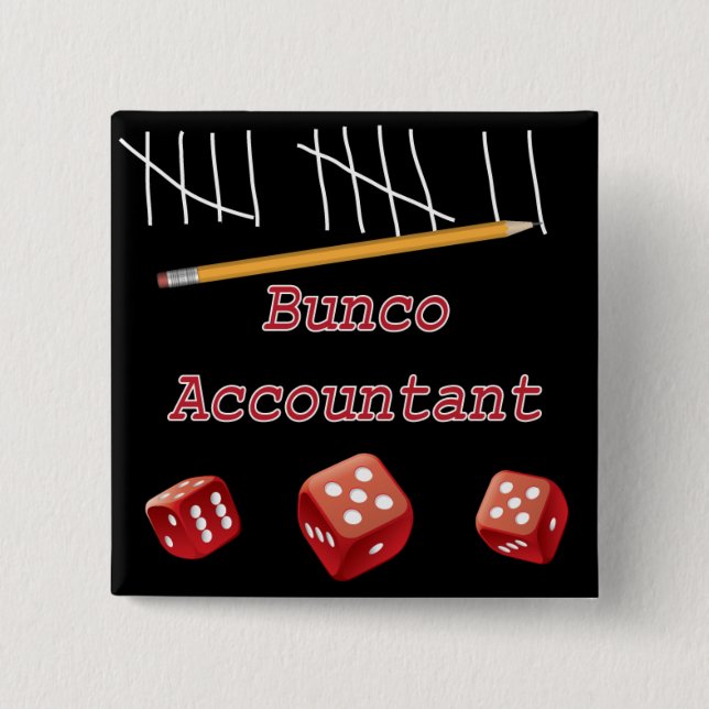 Bunco Accountant 15 Cm Square Badge (Front)
