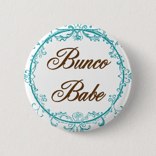 bunco babe 6 cm round badge