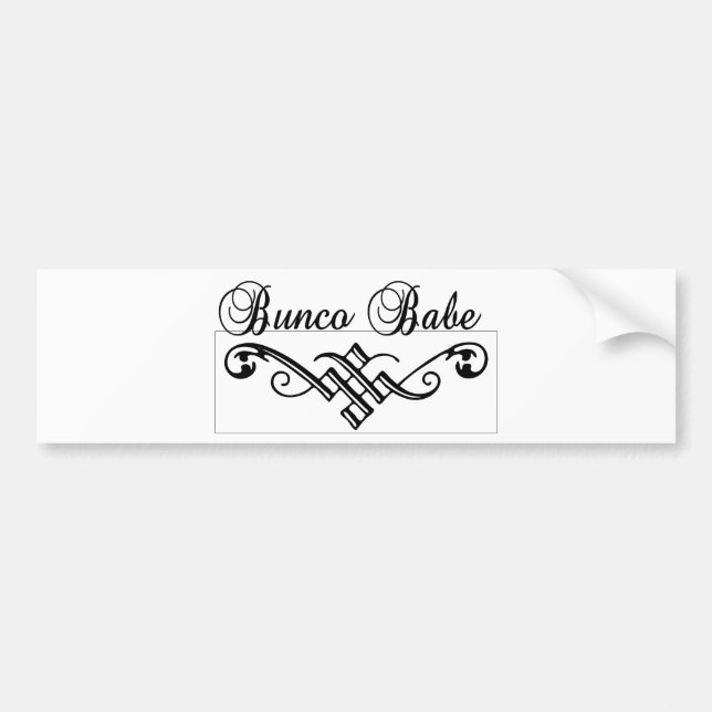 bunco babe with black lettering bumper sticker (Front)