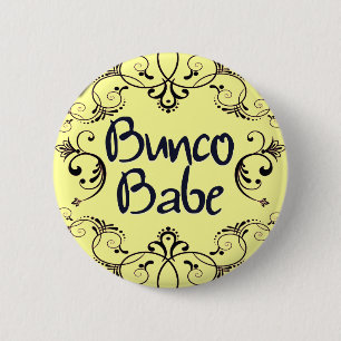 Bunco Babe with Swirls Button